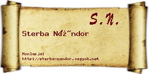 Sterba Nándor névjegykártya