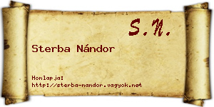 Sterba Nándor névjegykártya