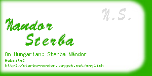 nandor sterba business card